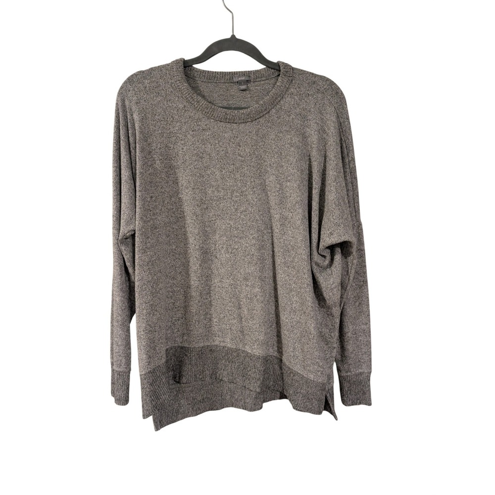 Aerie Crewneck Sweater Womens XS Gray Dolman Sleeve High Low Hem Knit Top
